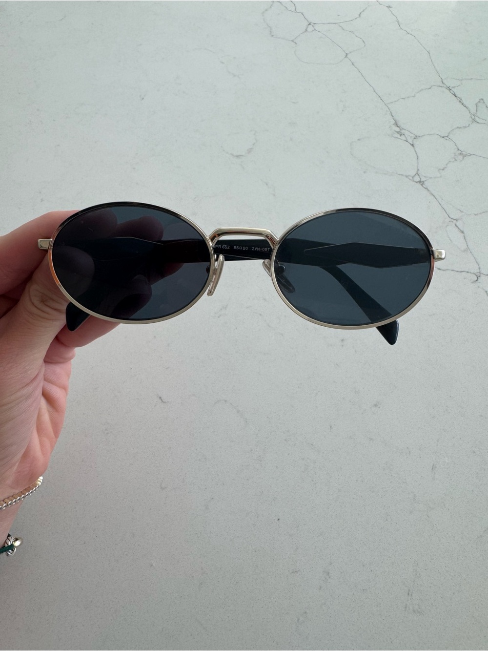 Prada Oval Metal Frame Sunglasses